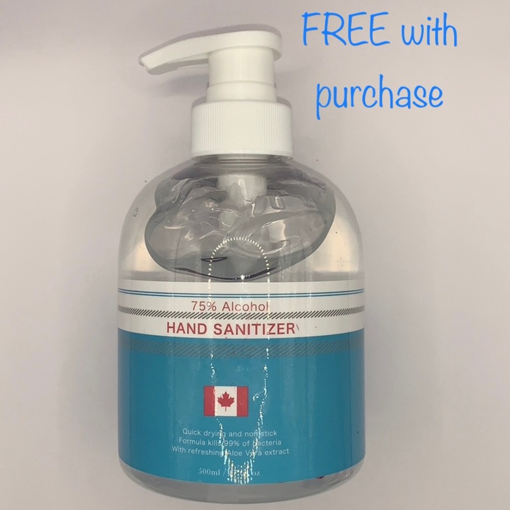 Free with purchase hand santizer